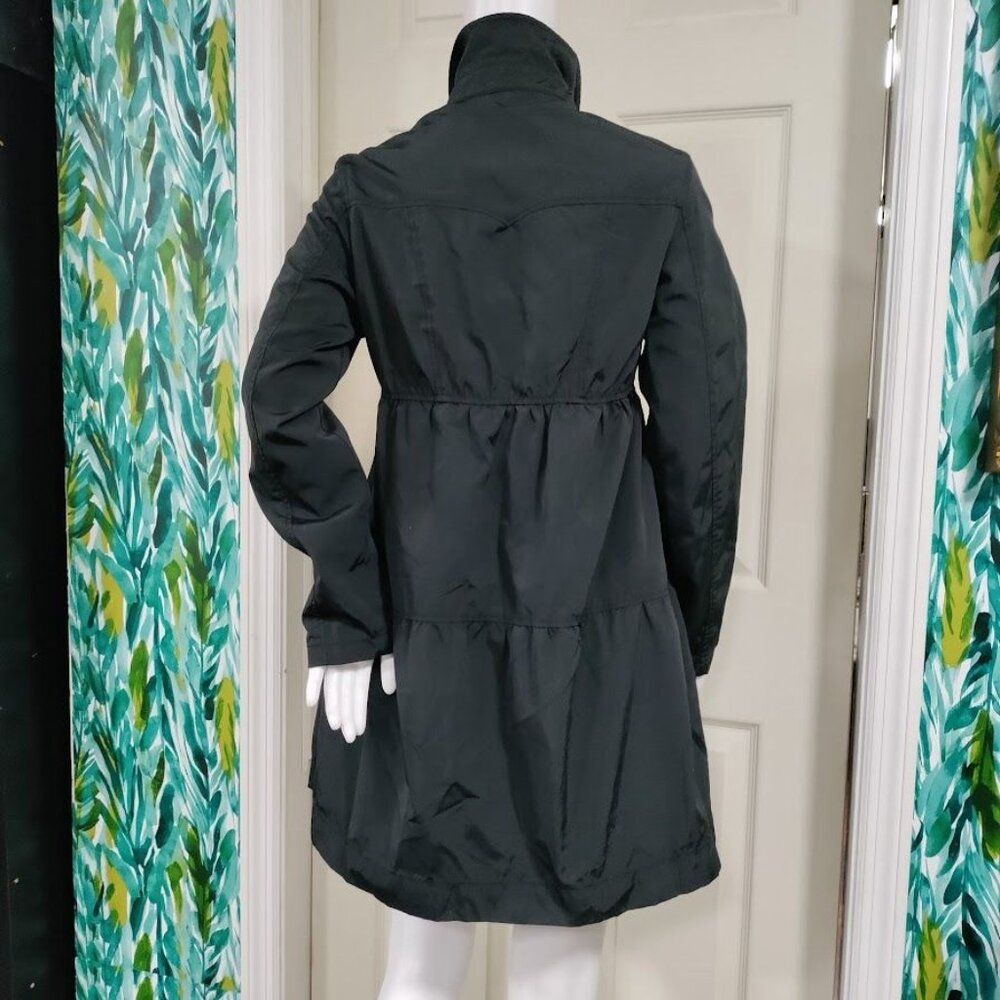 Valentino R.E.D Black Raincoat/Shacket Peplum Whimsy Goth Babydoll 40 S/M - Picture 3 of 15
